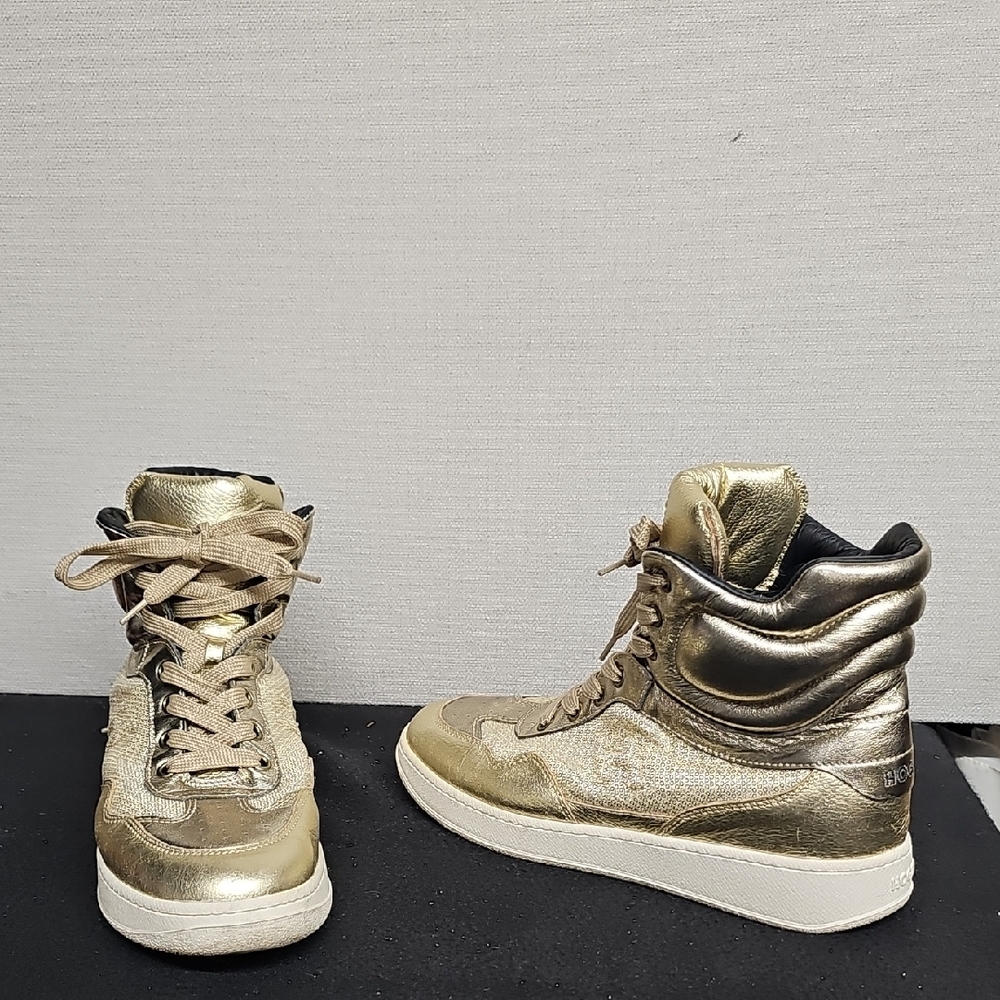 HOGAN GOLD SEQUIN WOMENS HI-TOP BFPM-01-108